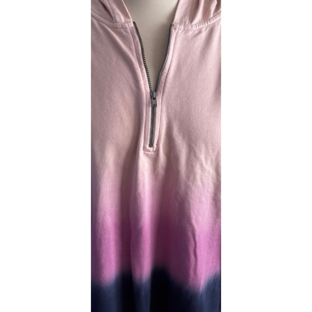J. Jill Fit Womens Large Petite Quarter Zip Hooded Pink Purple Ombre Sweatshirt - Picture 3 of 10